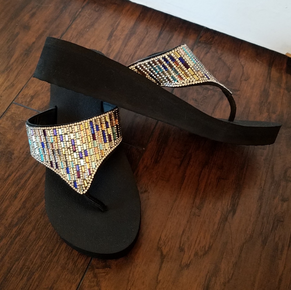 Yellow Box Mellow Mat Heeled Gem Sandals